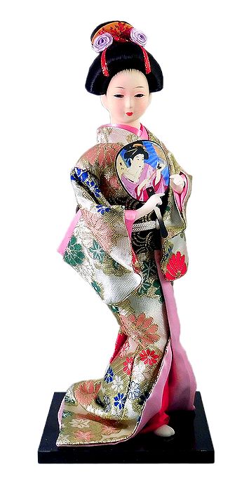 Japanese Doll Holding Fan