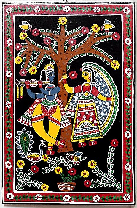 Radha Krishna Under Kadamba Tree - Wall Hanging