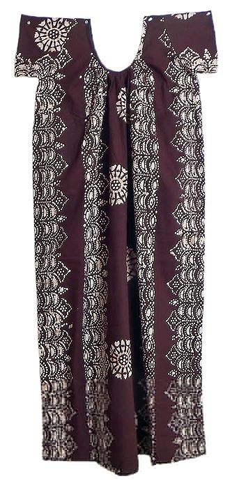 Batik on Brown Cotton Maxi - Free Size - Length - 53 inches