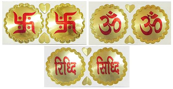 Om Swastik Auspicious Hindu Symbols And Riddhi Siddhi