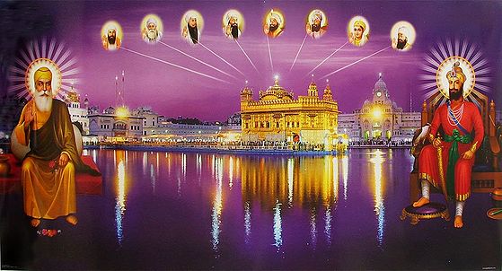 Golden Temple Of Amritsar With The Ten Sikh Gurus 4832