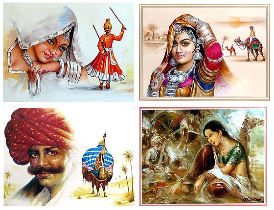 Rajasthani People - Set of 4 Posters