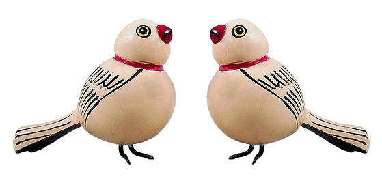 Pair of Wooden Birds